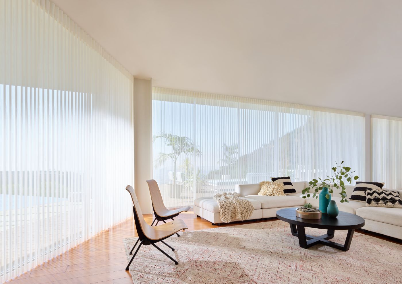 Hunter Douglas Luminette privacy sheers in a living room