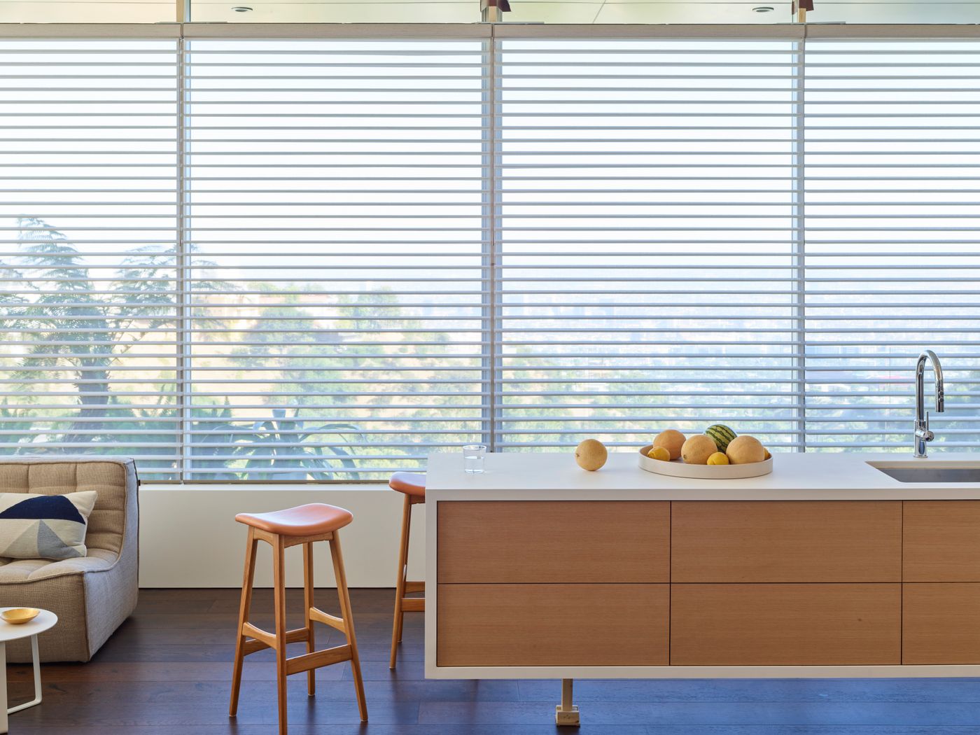 Hunter Douglas Silhouette sheer shadings in a living room