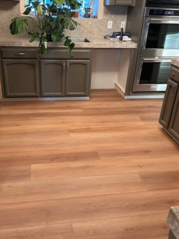 wood flooring installation in kitchen